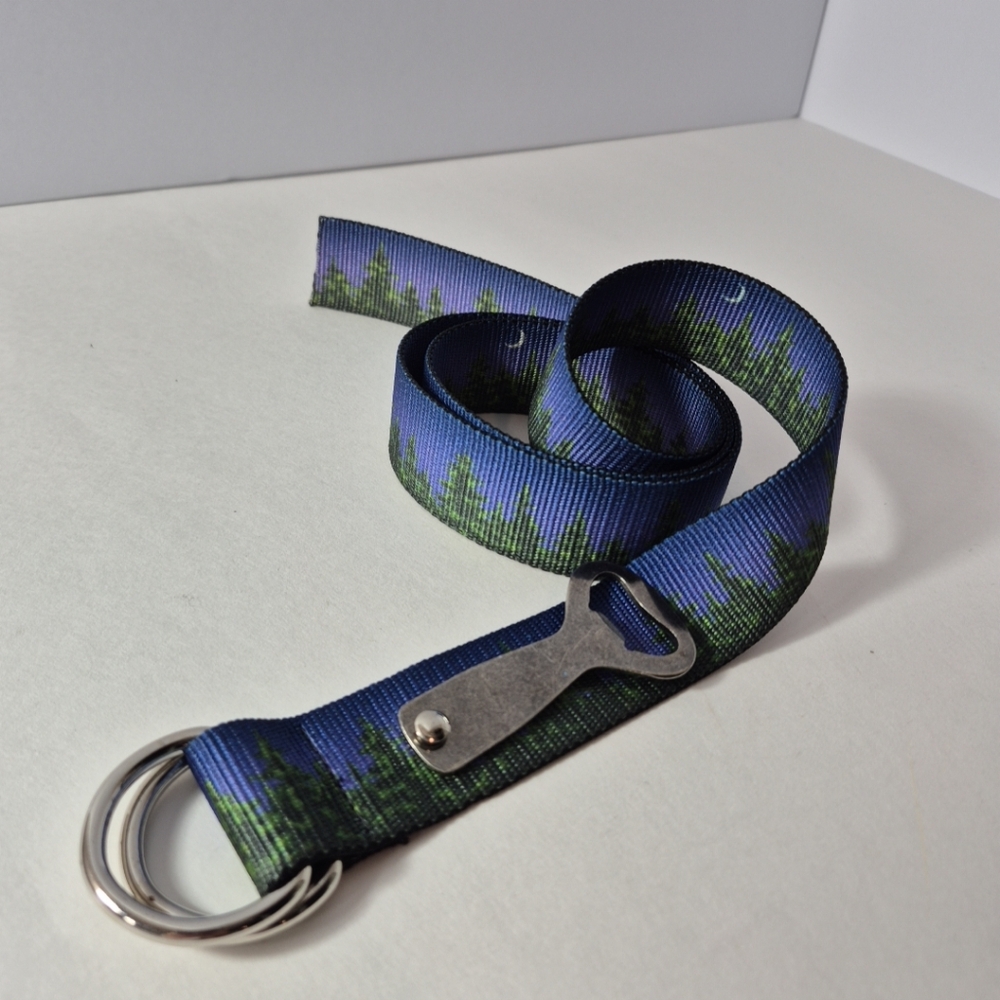 Thomas Bates Navy D-Ring Fishing Belt w/bottle Opener 44 Inch Canvas